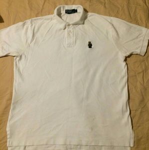 Rare Polo Ralph Lauren Vintage Bear USA white Shir